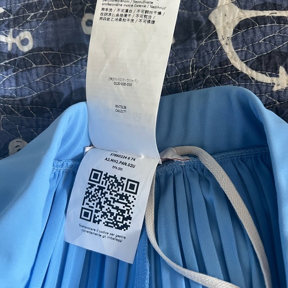 NWT Max Mara Women's CACIO Jersey Trouser Light Blue Pleated Pants Sz L 170/72A - Picture 13 of 16